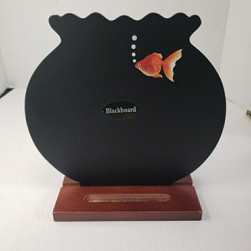 Ganz Desk Blackboard With Goldfish Chalk Tray Whimsical 8" X 8"