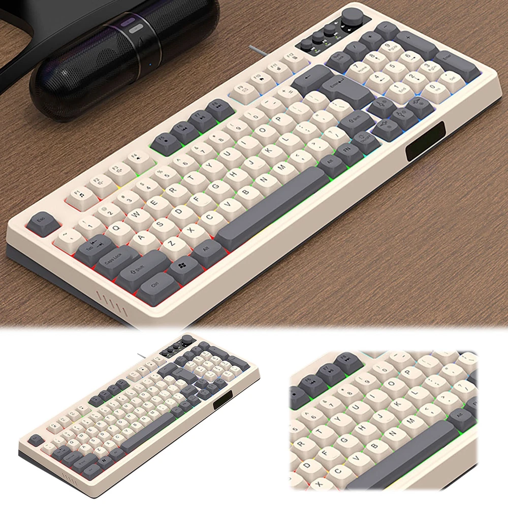 Compact Illuminated Mechanical Keyboard for Gaming Laptop and Business Use