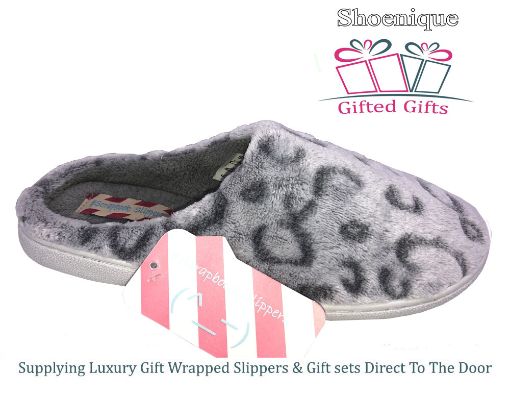 SAOLA Ladies Scrapbook Slippers Casual Slippers 'Leopard Mule' 3 8 Hard None slip Sole