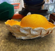 VTG JACK McCONNELL NY GOLD LEAF PRETTY WOMAN ART DECO HAT DRESS EUROPEAN LOOK