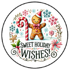 SWEET HOLIDAY WISHES CHRISTMAS ENVELOPE SEALS LABELS STICKERS PARTY FAVORS