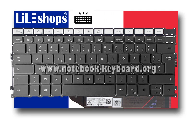 Clavier Français Original Pour Dell XPS 13 - 9300 / 9310 Rétroéclairé