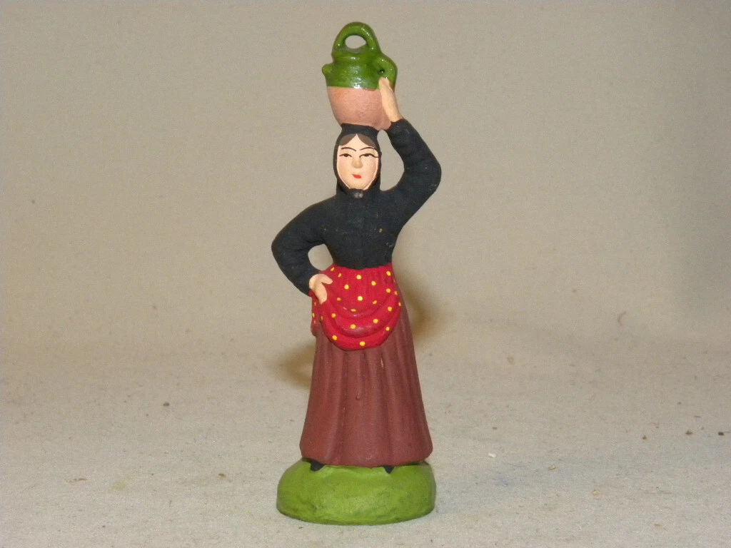 ANCIEN SANTON CRECHE DE NOEL FEMME TENUE Du DIMANCHE Avec MISSEL Ombelle Xxe Imgx1200 7724