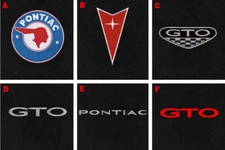 NEW! BLACK FLOOR MATS 1968-1972 PONTIAC GTO Embroidered Choice of Logo both mats
