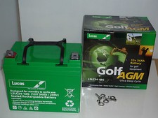2 x Lucas LSLC 34Ah-12V (33ah 35ah) AGM/GEL GOLF TROLLEY BATTERY