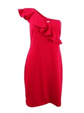 Calvin Klein Women's Ruffled One-Shoulder Sweetheart Dress