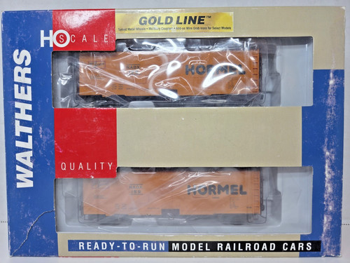Walthers HO 2 Pack Set Hormel 40' Refrigerador de Carne 932-22589 Línea Dorada ¡NUEVO! | Condition: New