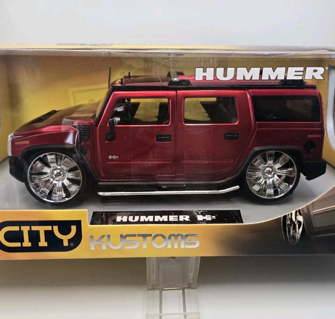 H2 HUMMER CITY DUB 1:18 Die-cast Spinners with Red 1:18 Kustoms City Dub H2 Hummer Jada ミニカー ミニカー