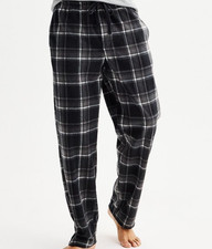 Sonoma size XXL men's microfleece pajama pants gray black plaid NWT