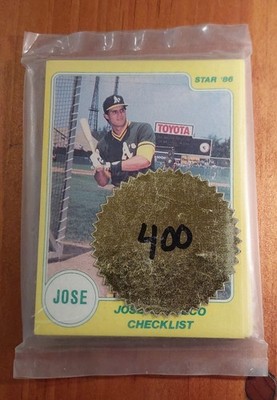 1986 STAR COMPANY JOSE CANSECO GOLD ROOKIE BASEBALL SET - GLOSSY ONLY 500 MADE