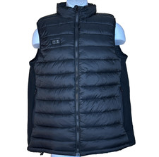 USB Heated Vest Mens Large Black Puffer Sleeveless Jacket Electric No Battery