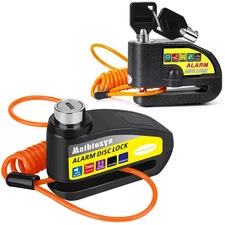 Motorcycle Lock Rechargeable Alarm Disc Brake Lock with 5ft Reminder Cable Ke...