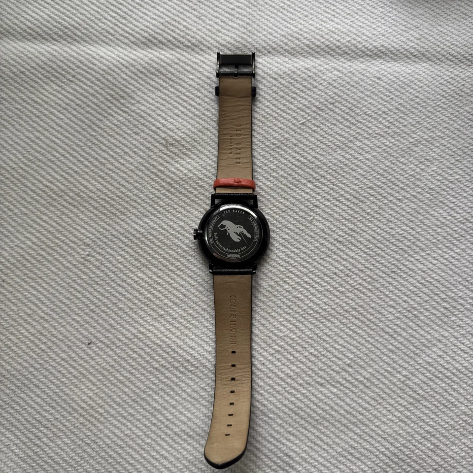 TED BAKER 10029566 BLACK DIAL BLACK LEATHER STRAP MENS WATCH - Image 2 of 3