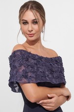 NWT Jade Couture K278008 MOB Mother of the Bride Organza Floral Bordeaux sz 14