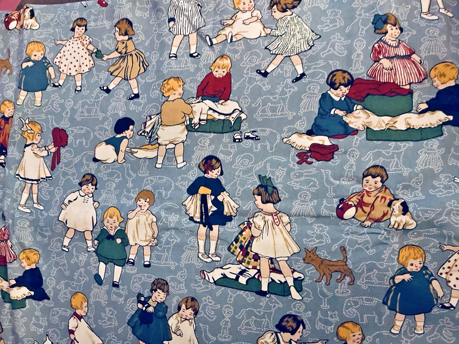 VTG Kids Under Cover by Thimbleberries RJR Fabrics on  BLUE VHTF 44" x 26"