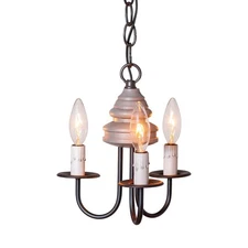 3-Arm Bellview Wood Chandelier in Earl Gray USA Handcrafted