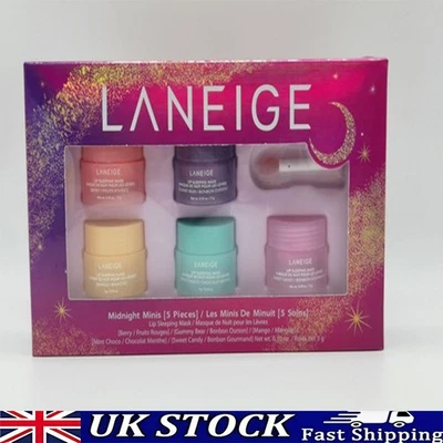 LIP MASK Laneige Midnight Minis Set Sleeping Mask Long-Lasting Lip Care Xmas Gift 5PCS