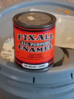 vintage excellent condition fix all all purpose enamel 203 Walnut enamel make of