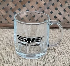 Southeastern Freight Lines Advertising Clear Glass Coffee Cup / Mug