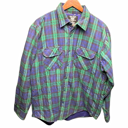 Grit Iron Workwear Men’s Plaid Flannel Lined Heavyweight Shirt Jacket XL - product listing photo