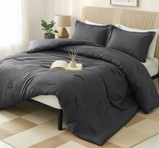 Queen Comforter Set 3 Piece Grey by , Comforters Queen Size, Bedding Comforters