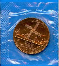 1982 Netherlands & America Friendship US Mint 1 1/2  Bronze Windmill Medal