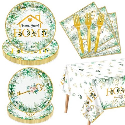 Housewarming Party Decorations - 81pcs Home Sweet Home Party Tableware Set, H...