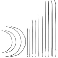 14PCS Heavy Duty Hand Sewing Needles Kit Leather Curved Needles DIY Repair