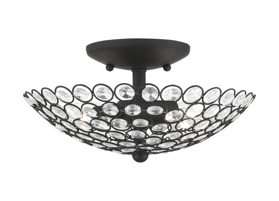 Livex Lighting 40441 Cassandra 2 Light 11"W Semi-Flush Bowl - Nickel - Image 4 of 4