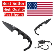 Folts Compact Utility Knife with Stonewashed Blade & Nylon Sheath - 2.16" Length