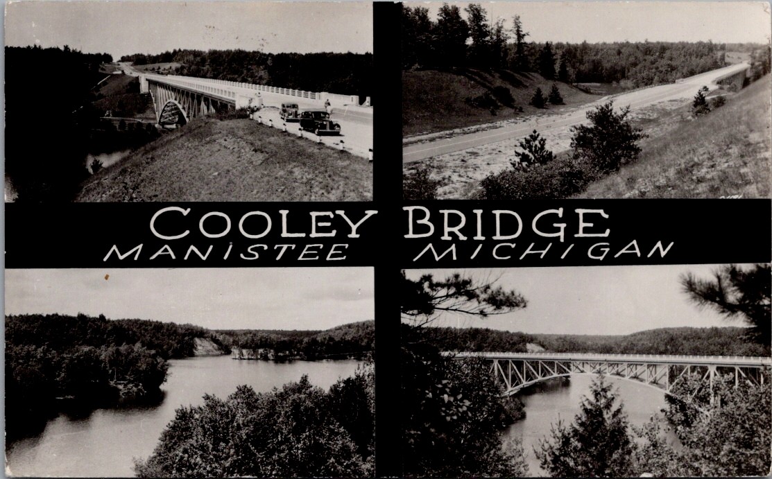 Cooley Bridge, MANISTEE, Michigan Real Photo Postcard - L.L. Cook