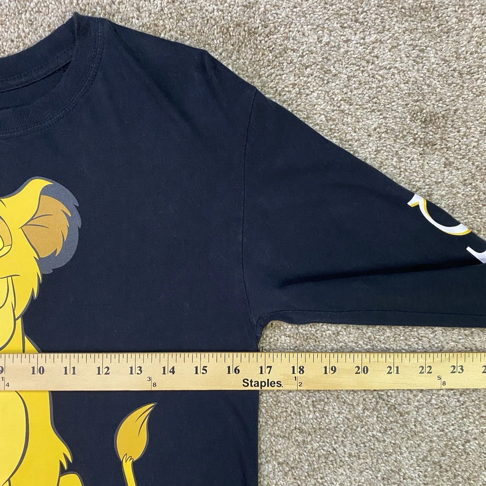 Lion King Shirt Womens S Black Long Sleeve Crop Top Simba Front Back Disney - Image 3 of 4