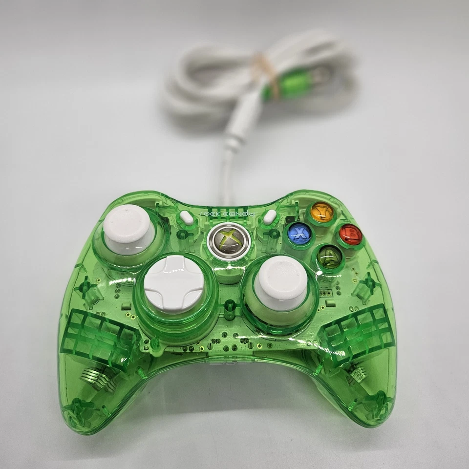 Rock Candy Xbox 360 Controller Green wired PL-3760 gaming colorful paddle video - Image 2 of 4