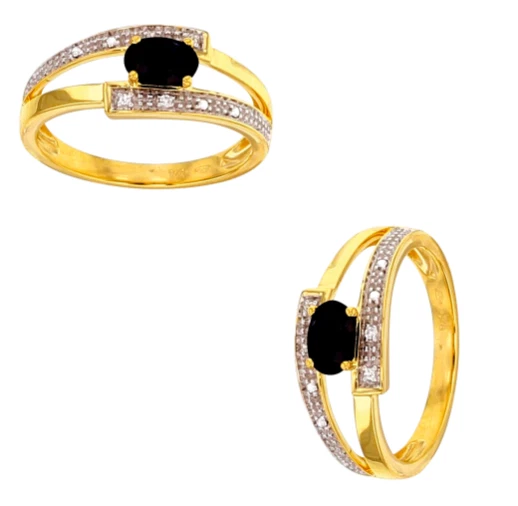 Miluna LID3731X anello in oro bianco 375/1000 con zaffiri e diamanti
