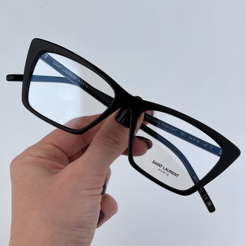 Saint Laurent Men Eyeglasses Black Cat Eye SL737 MICA THIN OPT 001 BRAND NEW - Picture 10 of 13