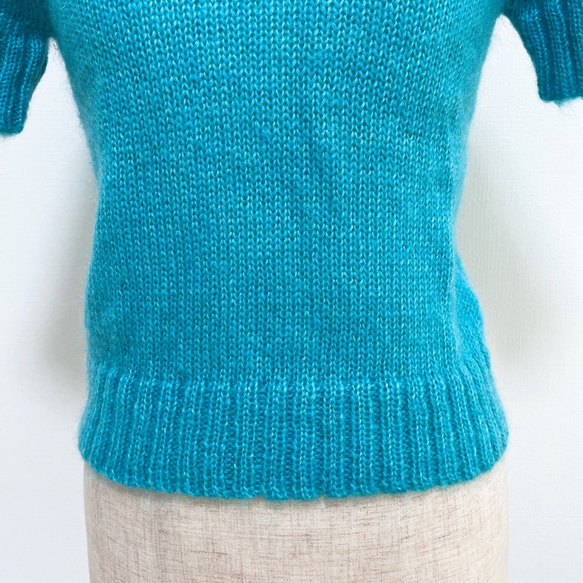 Courreges 21 Logo Embroidery Turtleneck Sweater Light Blue