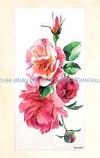 fake realistic tattoos large rose flower temporary tattoo