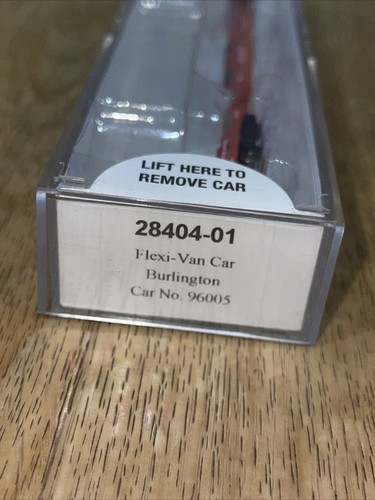 Trainworx Stock # 28404-02 Burlington Flexi-Van Flat Car N-Scale - Picture 7 of 8