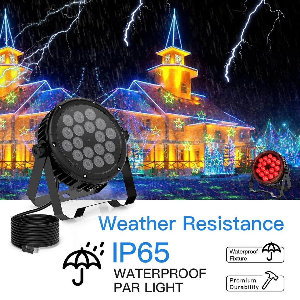 10 X 18LED 270 Вт RGBW водонепроницаемый IP65 Par этап света DJ огни DMX512 стробоскоп луч - Изображение 2 из 4