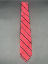 Robert Talbott Vintage Mens Tie Red Navy Blue Striped 100% Silk Made in USA
