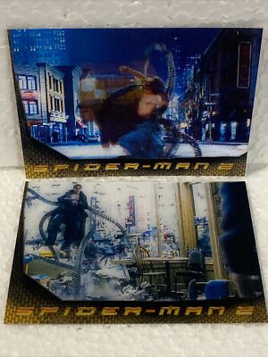 SPIDER-MAN 2 Movie L-1 & L-3 - 2 Lenticular Chase Cards - UPPER DECK  Dr Octopus