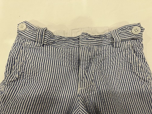 Jacadi Boys Shorts Size 4/4A White & Blue Stripes Seersucker EUC! - Picture 3 of 10