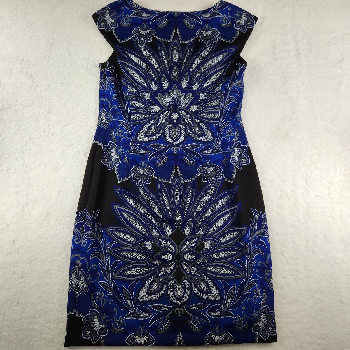 Alfani Dress Size 10 Blue Black Tribal Geometric Sleeveless | eBay Alfani Dress Size 10 Blue Black Tribal Geometric Sleeveless | eBay