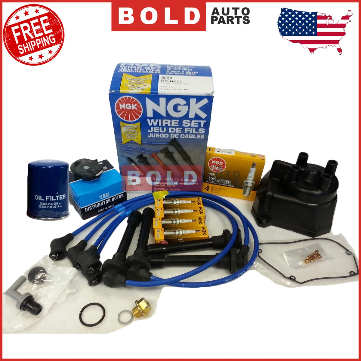 1998-2002 for Honda Accord LX EX 4cyl 2.3L Tune Up Kit (Denso
