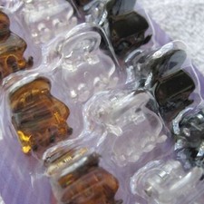 15 Goody Small Claw Clips Mini 1/2" Hair Jaw Plastic Black Clear Tortoise Brown