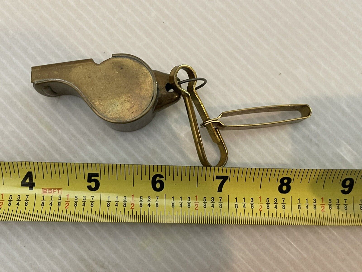 WW1 or WW2 antique REGULATION solid brass U.S. ARMY WHISTLE