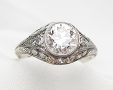 1.60Ct White Round CZ Bezel Set Engagement Wedding Ring 925 Sterling Silver