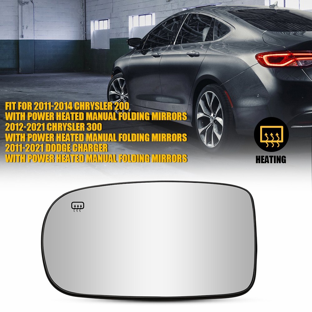 2011-2021 Chrysler 200 Dodge Charger Heated Rearview Mirror Left Driver Side