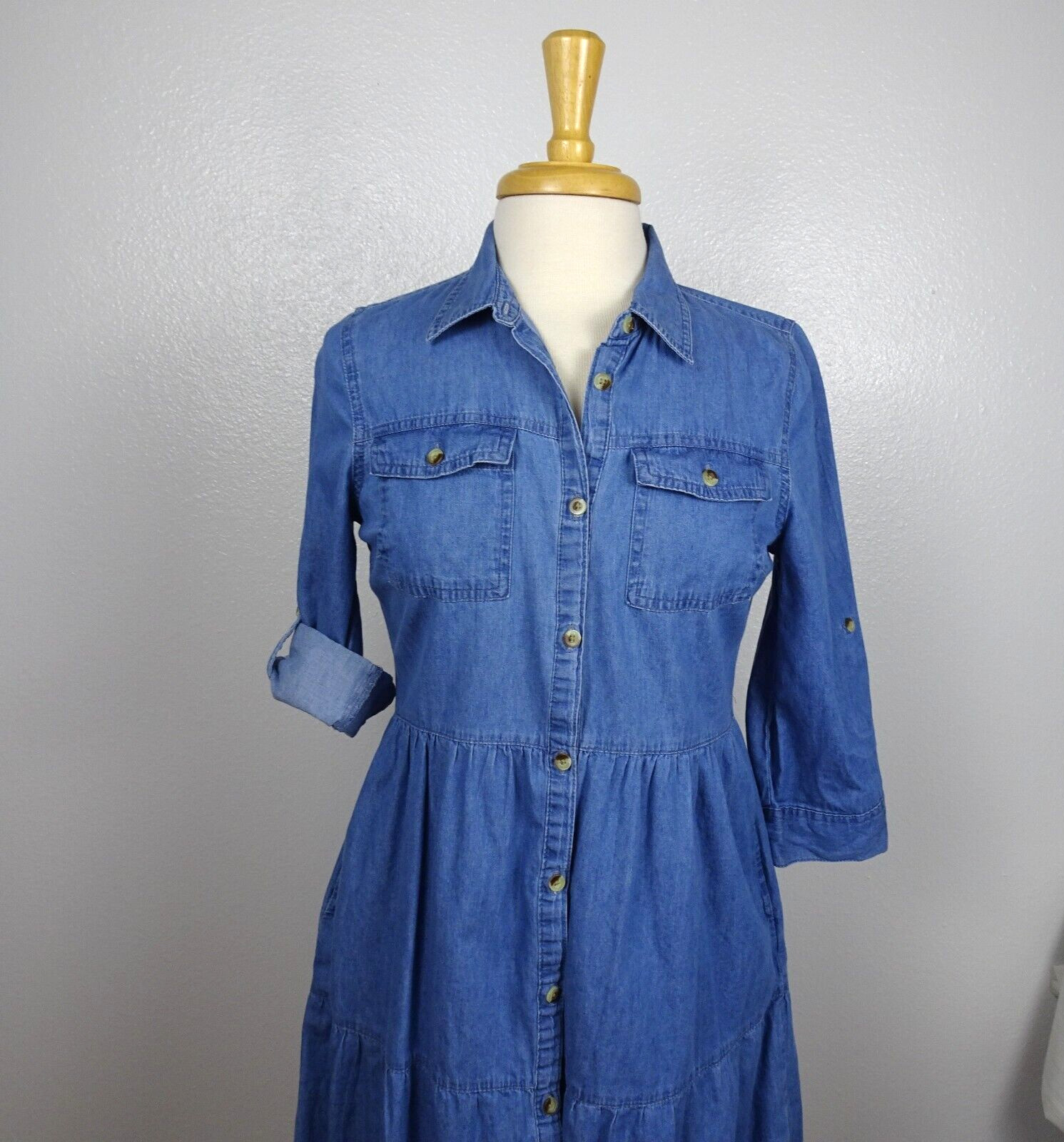 MILLENIUM Women's Chambray Button Down Shirt Dres… - image 3