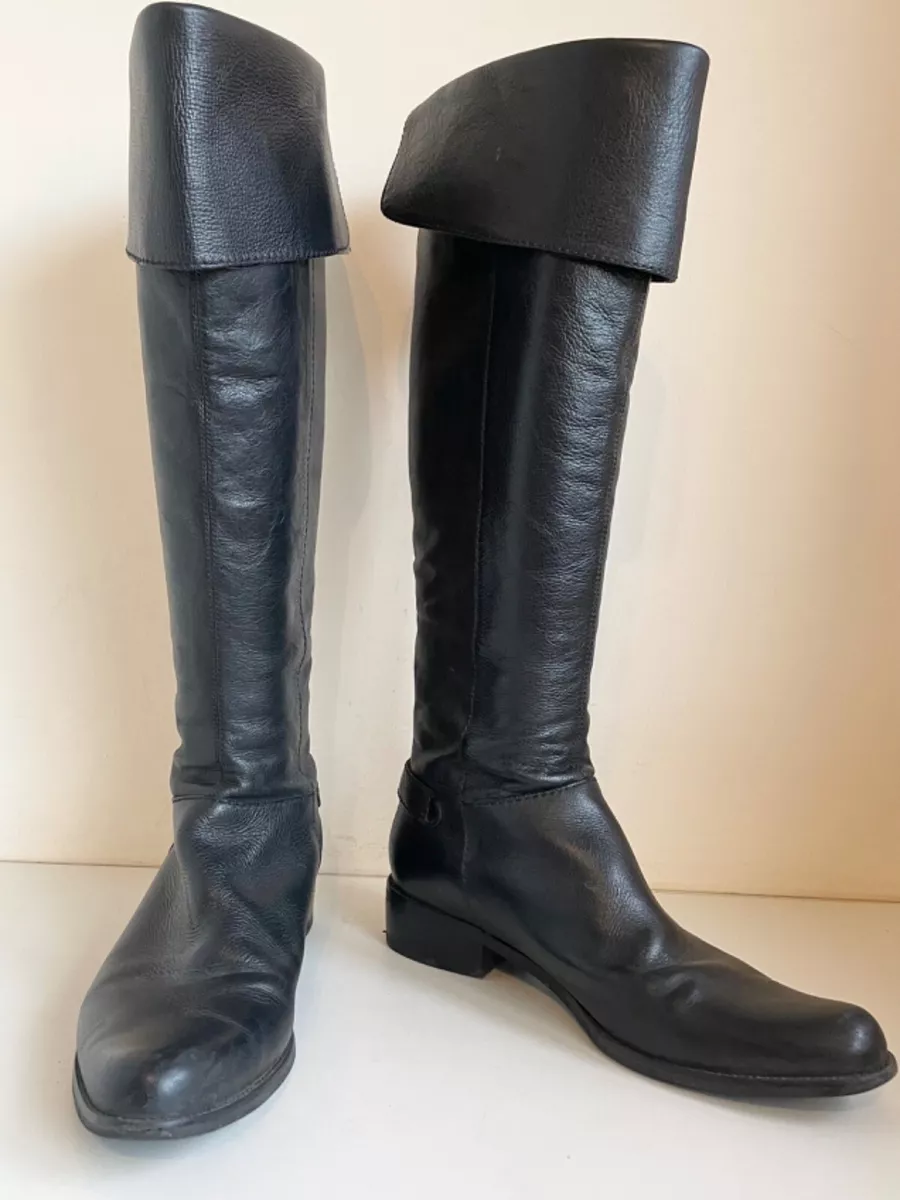 Dune black top leather boots